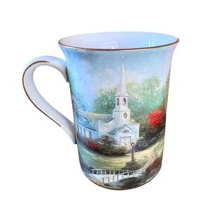 Thomas Kinkade June Hometown Chapel Porcelain Mug Joys of the Season Bradford Ed